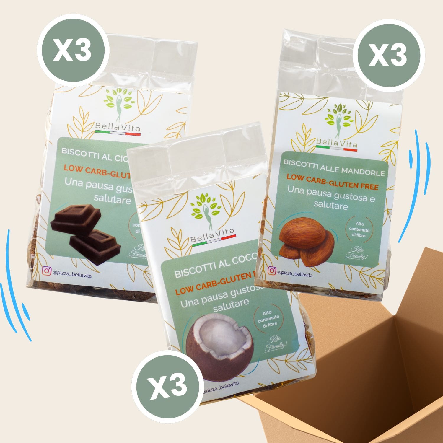 Box Biscotti - Low Carb e Gluten Free (300g) - Linea Bella Vita