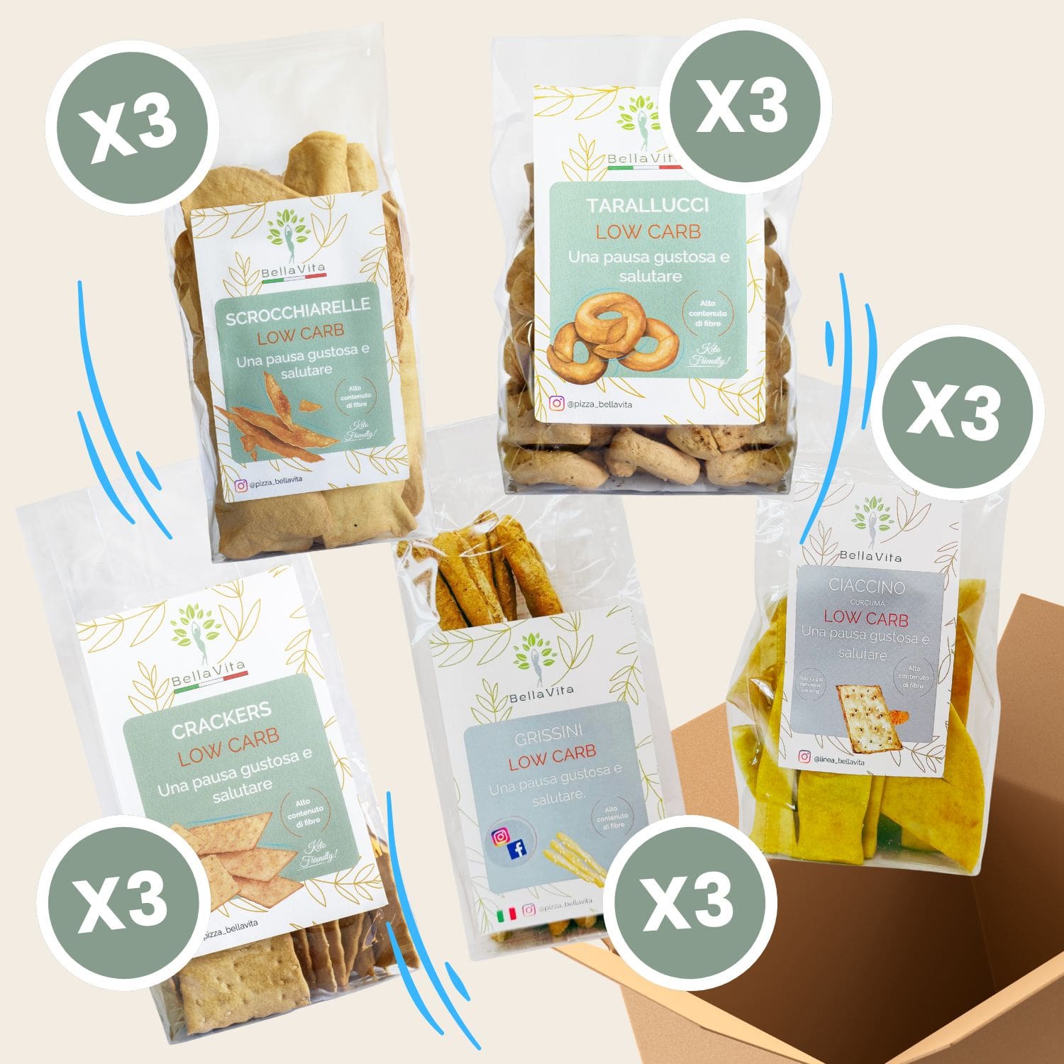 Box Snack Croccanti - Low Carb - Linea Bella Vita